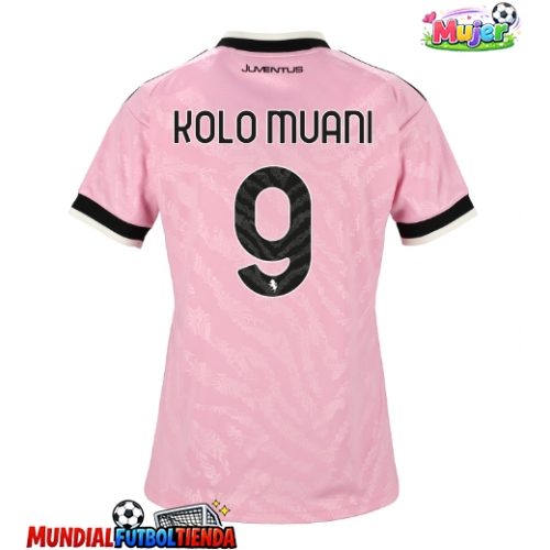 Camiseta Juventus Randal Kolo Muani #9 Segunda Equipación Replica 2026-27 para mujer mangas cortas